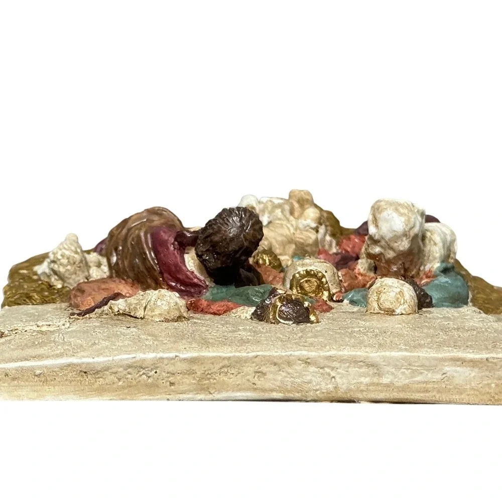 Nativity Scene Wall Plaque Vintage Baby Jesus Birth Lamb Religious Art Christmas